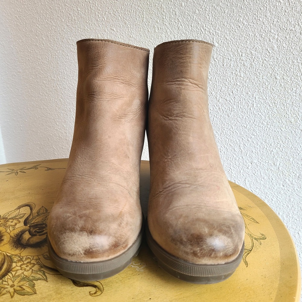 Sorel Joan of Arctic‎ II Leather US 7 Wedge Boots Booties Zip Up Tan Nubuck - Picture 2 of 9